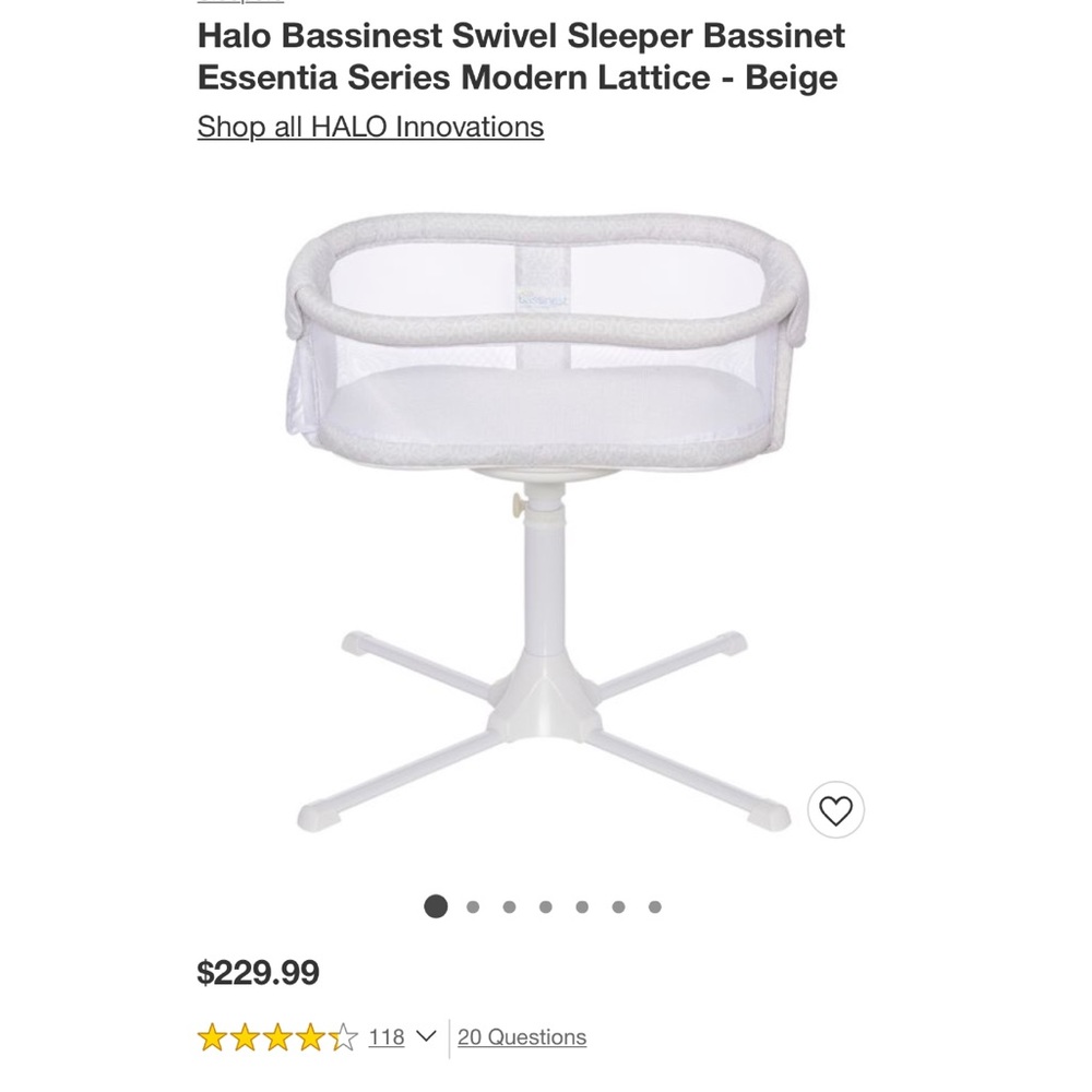 Halo Innovations Swivel Sleeper Bassinet Baby Bed